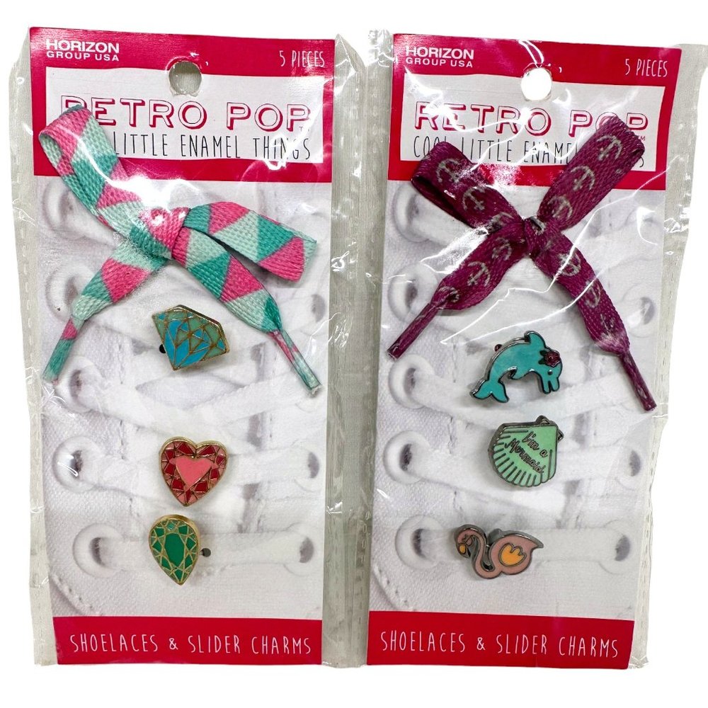 Retro Pop Beach Jewels Shoelaces & Slider Charms